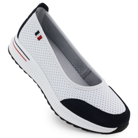 Ballerine in pelle aperta sulla piattaforma bianca Filippo 6134
