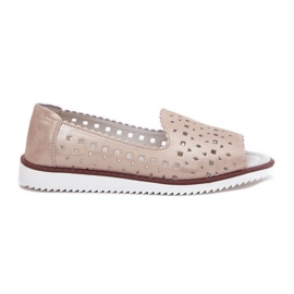 S.Barski Ballerina di lavoro in pelle con dita nude S. Barski LR51-922 beige