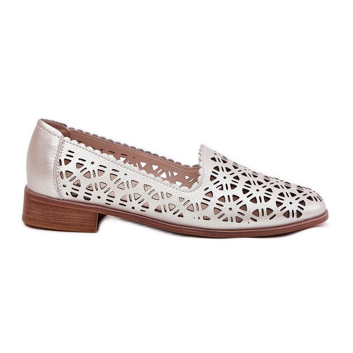 S.Barski In pelle openwork mocasins femminile S. Barski LR51-646 PLN d'oro