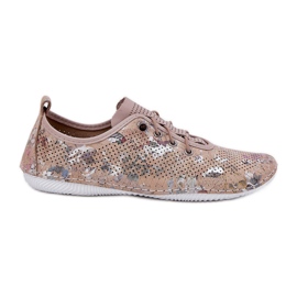 Scarpe da donna realizzate con artiker a motivi naturali 56C2689 beige
