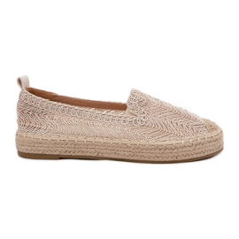 Espadrille da donna sulla piattaforma beige di Vinceza 17392