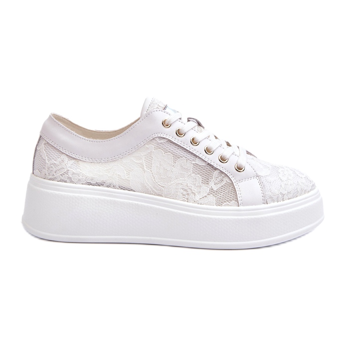 S.Barski Sneaker da sneaker da donna sulla piattaforma S. Barski Hy51-059 White bianca