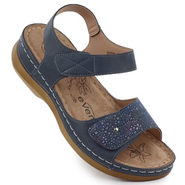 Sandali femminili per velcro Evento 8988 blu