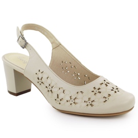Sandali femminili pieni di openwork beige sergio leone sk179