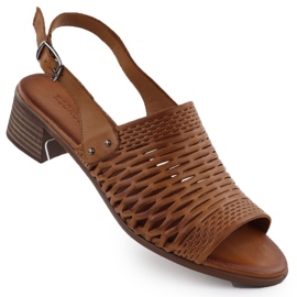 T.Sokolski Sandali in pelle femminile su Brown T., Sokolski L25-709 marrone