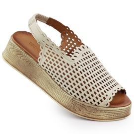 Sandali in pelle sulla piattaforma Firefly Openwork T.Sokolski L25-724 d'oro