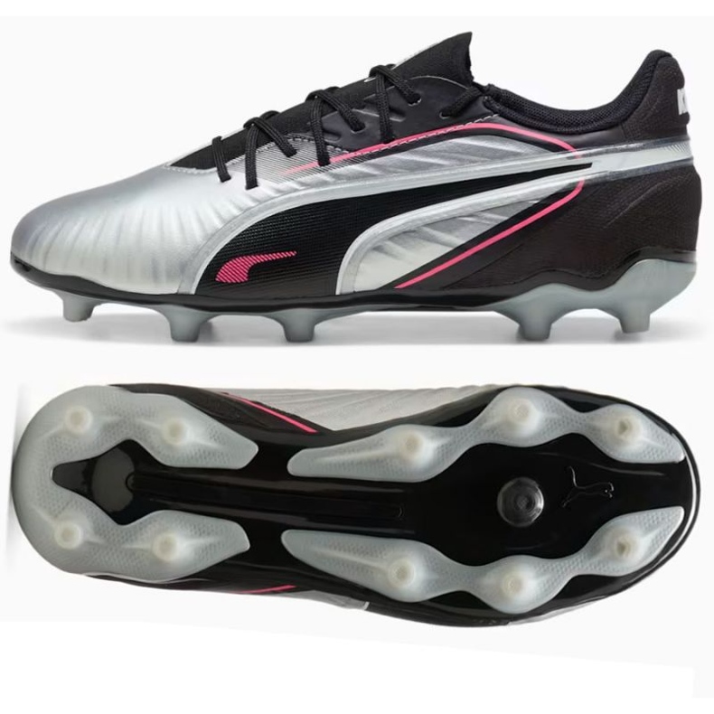 Puma King Match FG/AG 108320-02 Scarpe da calcio d'argento