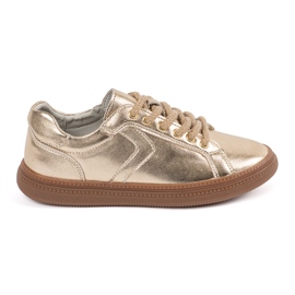 Sneaker dorate in pelle femminile Sergio Leone d'oro