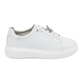 Sneaker bianche con spille in pelle Sergio Leone bianco