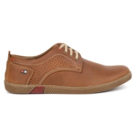 Olivier Scarpe da uomo in pelle casual 302gt cammello marrone