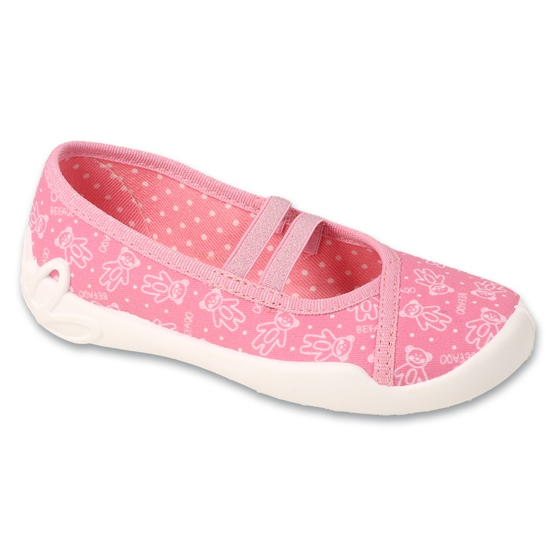 Pantofole per bambini Befado, fondo elastico con elastici, 116X333, rosa