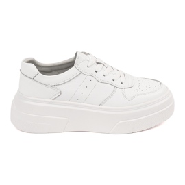 Sneaker bianche sulla piattaforma in pelle Sergio Leone bianco