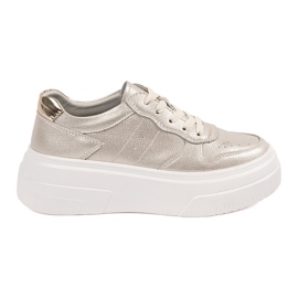 Sneaker dorate sulla piattaforma in pelle Sergio Leone d'oro