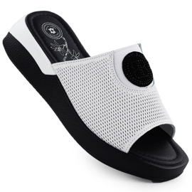 Flip in pelle da donna Flip comodi Jezzi bianchi 8479 bianco
