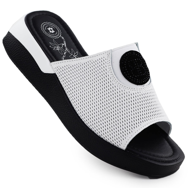 Flip in pelle da donna Flip comodi Jezzi bianchi 8479 bianca
