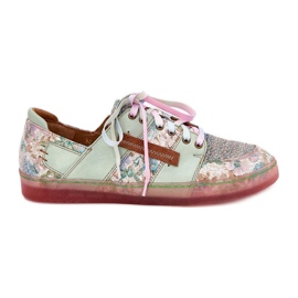 Scarpe in pelle da donna Maciejka 06791-09 verde chiaro