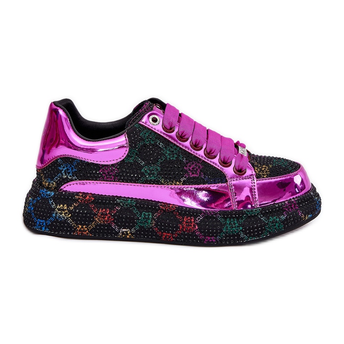 Sneaker decorate da donna sulla piattaforma nera Goe NN2N4006 nero