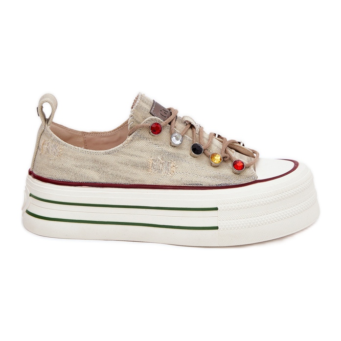 Sneaker da donna sulla piattaforma Goe rr2n4105 beige