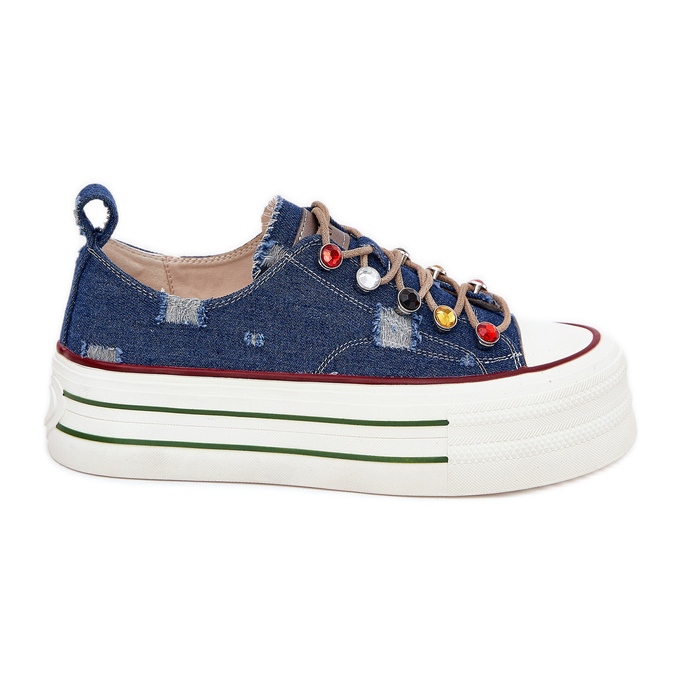 Sneaker femminili sulla piattaforma blu navy goe rr2n4103