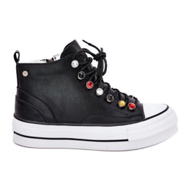Goe RR2N4101 Sneaker in pelle alta da donna nero