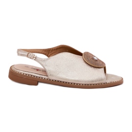 S.Barski Sandals da donna lucido DETTAGLIO DECORATIVI S. BARSKI KV51-012 Zlotys d'oro