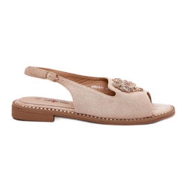 S.Barski Sandali femminili con un cuore decorativo S. Barski Kv27-018 beige