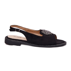 S.Barski Sandali femminili con un cuore decorativo S. Barski Kv27-018 Nero