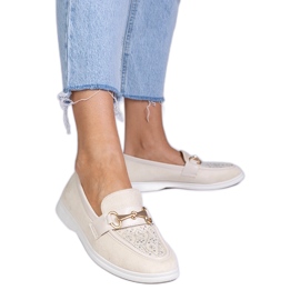 Mocassine beige da ekozamsz con zirconi