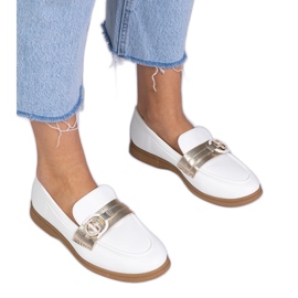Mocasine di ecous bianca con zirconi bianco