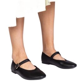 Ballerine femminili nere con fibbia nero