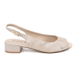 Goodin Sandali beige con tacco basso