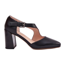 Pompe in pelle sul pilastro con Vinceza 91133 Black Flamp nero
