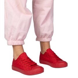 Sneaker trapunte classiche rosse rosso