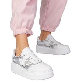 Sneaker bianche con glitter bianca
