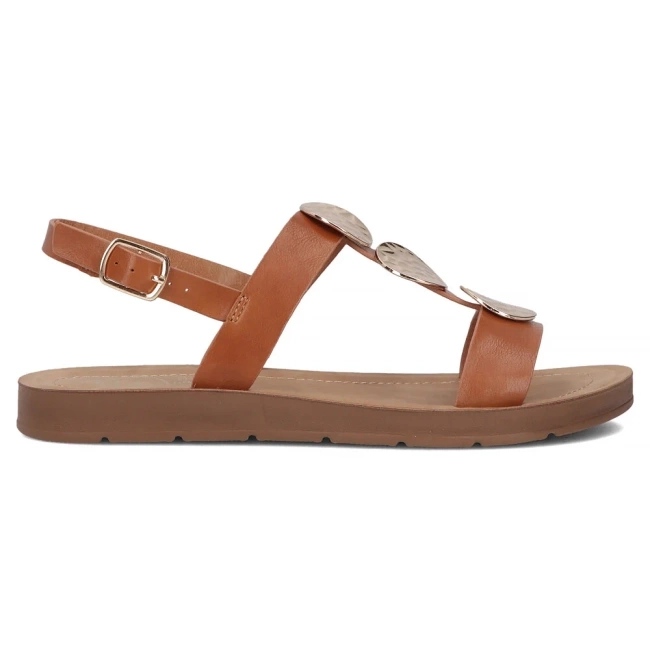 Filippo Sandali in pelle piatta da donna OBACS DS6885/25 Brown marrone