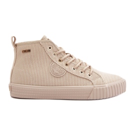 Sneaker da donna a velluto isolato Big Star OO274771 Sistema di beige hi-poli