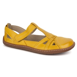 Scarpe a piedi nudi femminile ultralekkie olivier 1285 velcro giallo