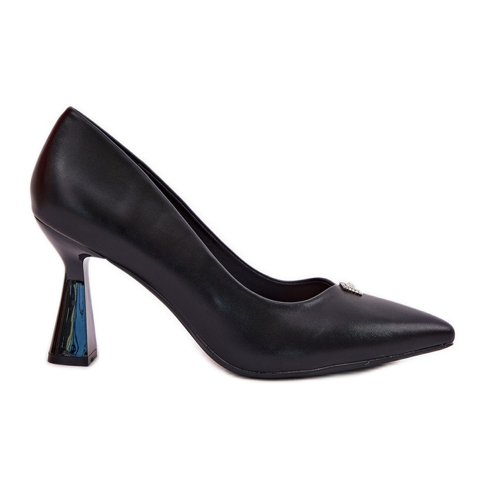 Eleganti pompe sul perno nero Vinceza 62222 esteso