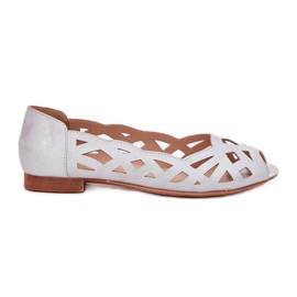 Jezzi Ballerine openwork d'argento con dita nude