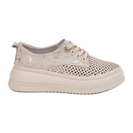 Scarpe da lavoro da donna sulla piattaforma beige-o-oro artiker 56c2108