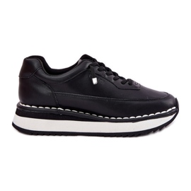 Sneaker in pelle femminile sulla piattaforma nera di Big Star RR274A335 nero