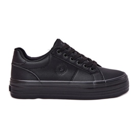 Sneaker da donna in pelle Eco sulla piattaforma Big Star RR274299 Black nero