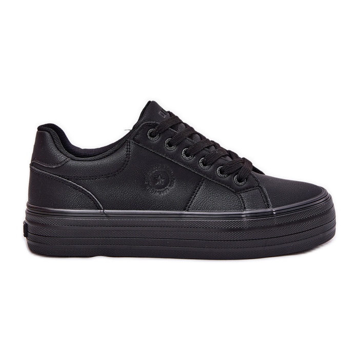 Sneaker da donna in pelle Eco sulla piattaforma Big Star RR274299 Black nero