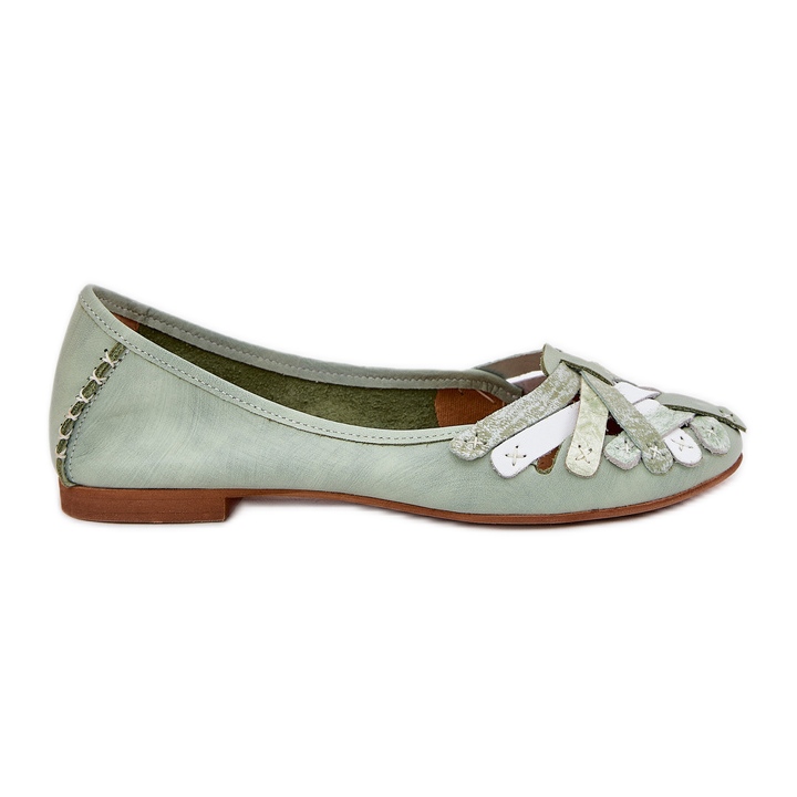 Ballerinas in pelle femminile Maciejka 01358-50 Mint verde