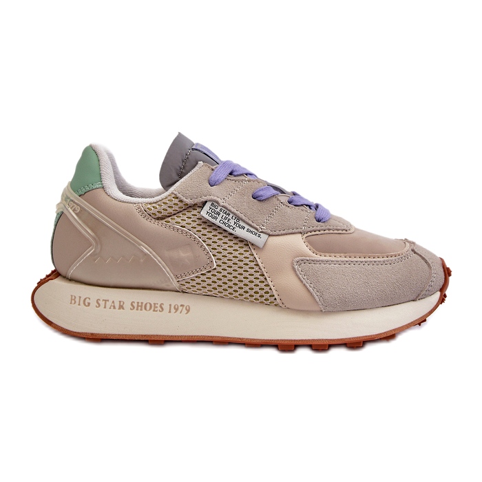 Scarpe da ginnastica da donna sul sistema Memory Foam Big Star Platform NN274681 Beige