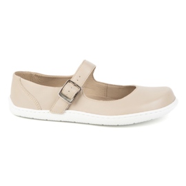 Barefoot Women's Ballerinas Olivier 1286 - Scarpe in pelle con fibbia per le stilizzazioni quotidiane ed eleganti beige