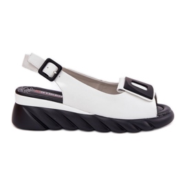 ARTIKER Sandali in pelle da donna con cuneo con artistirista decorazione 56c2157 bianco bianca