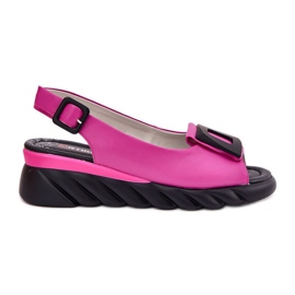 ARTIKER Sandali in pelle da donna con cuneo con decorazione artker 56c1571 fucsia rosa