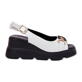 ARTIKER Sandali in pelle da donna su cuneo e piattaforma con decorazione artker 56c1588 bianco bianca