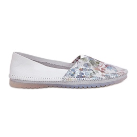 Ballerinas in pelle con motivo Maciejka T1930-38 bianco bianca